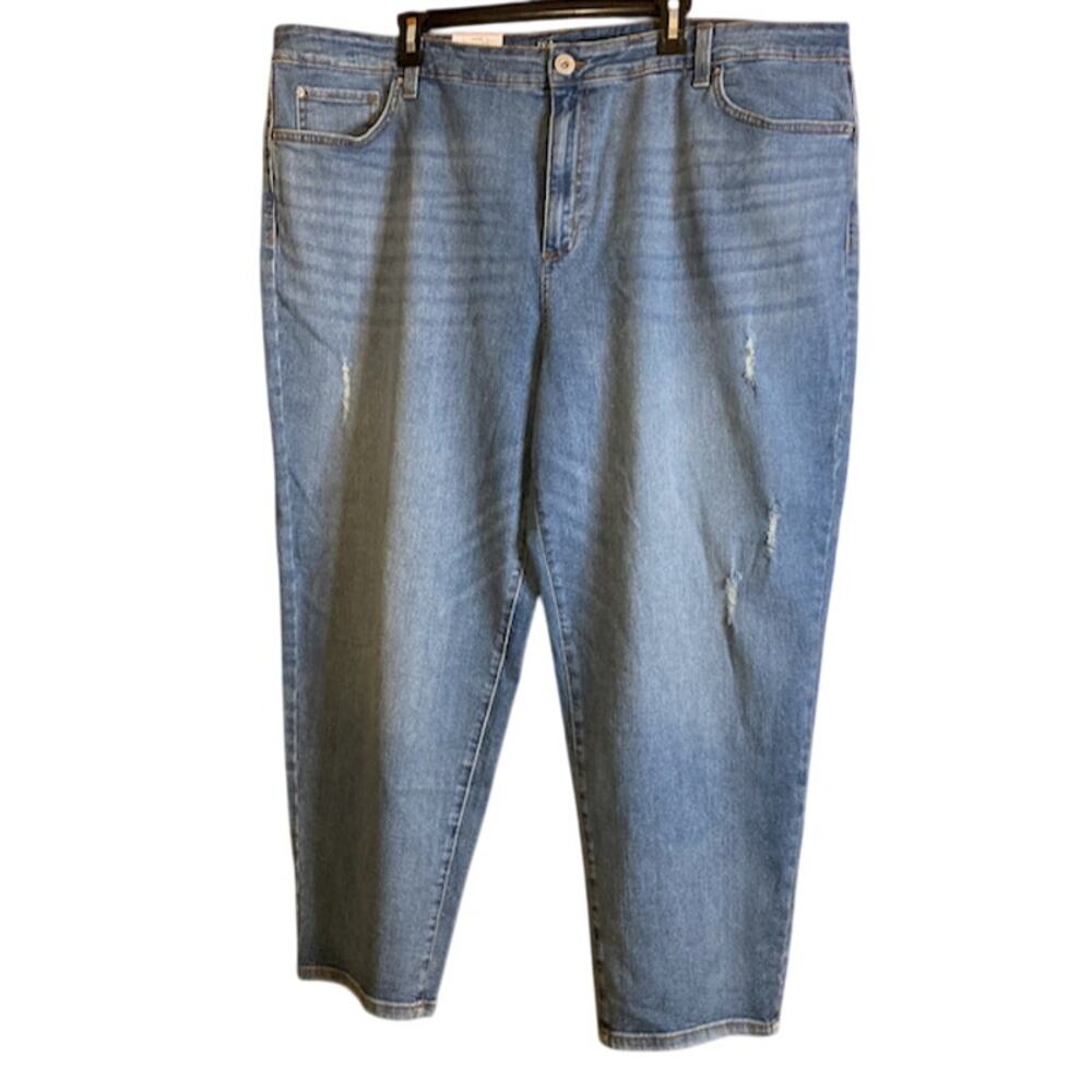 NWT Women's Plus 22W I.N.C. International Concepts Distressed Straight Jeans